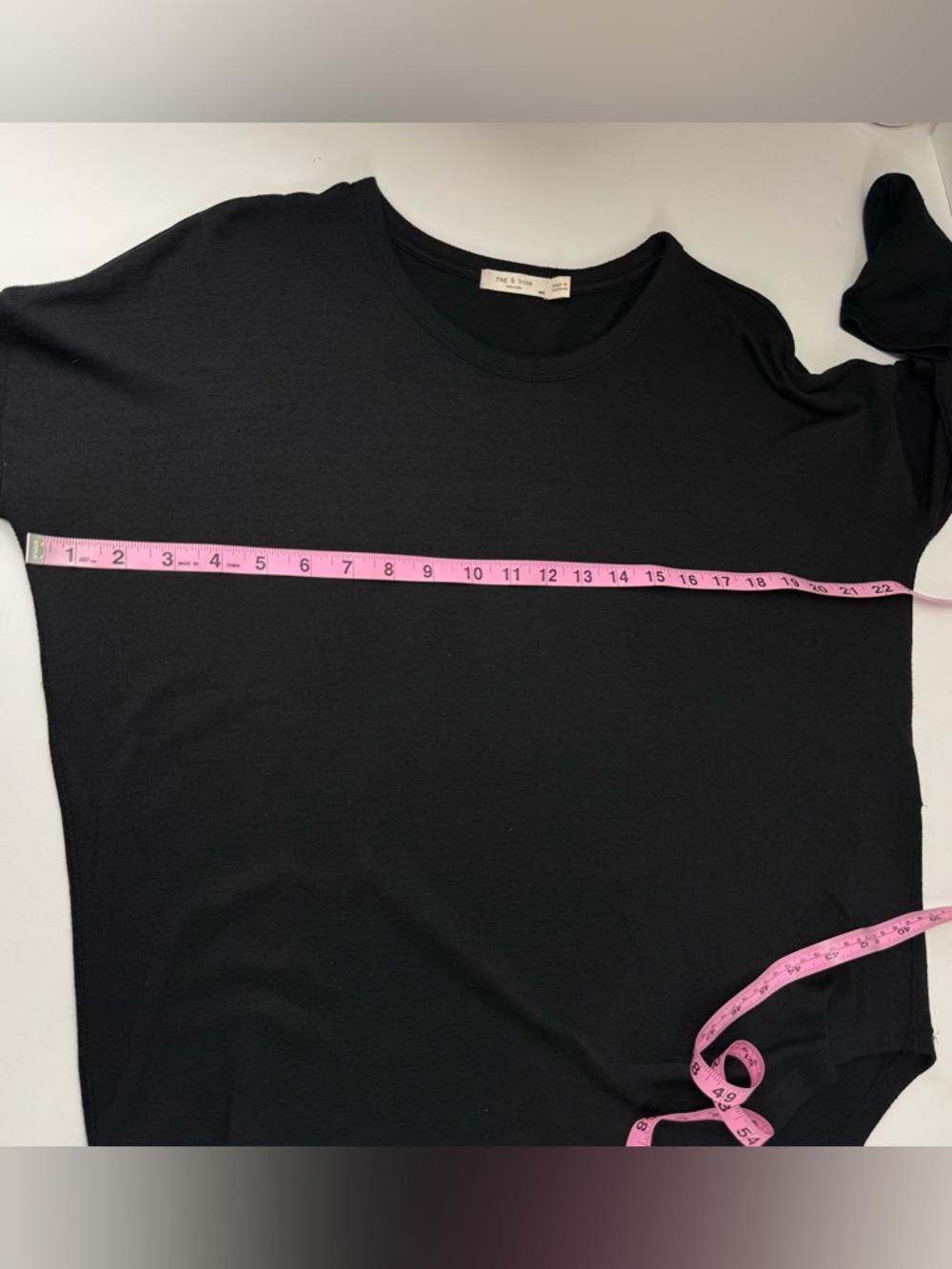 Rag & Bone Relaxed Long Sleeve Knit Top Womens Medium Black Curved Baseball Hem - Picture 7 of 10